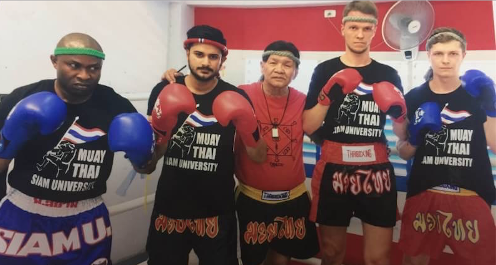 Students from International College practicing Muay Thai Students from International College practicing Muay Thai